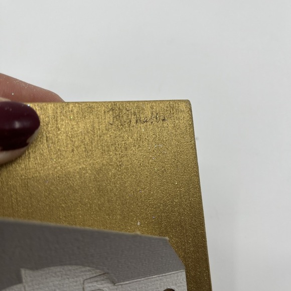 Christmas Postcard 1900s Reprint Handcrafted Wooden Stand Decor Santa‎ Flying - Picture 6 of 8